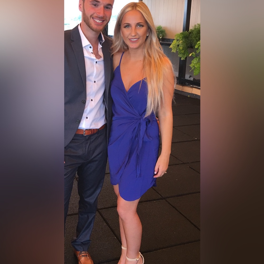 Blue wrap dress